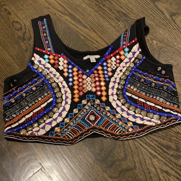 Zara beaded crop top sz S - Picture 6 of 6